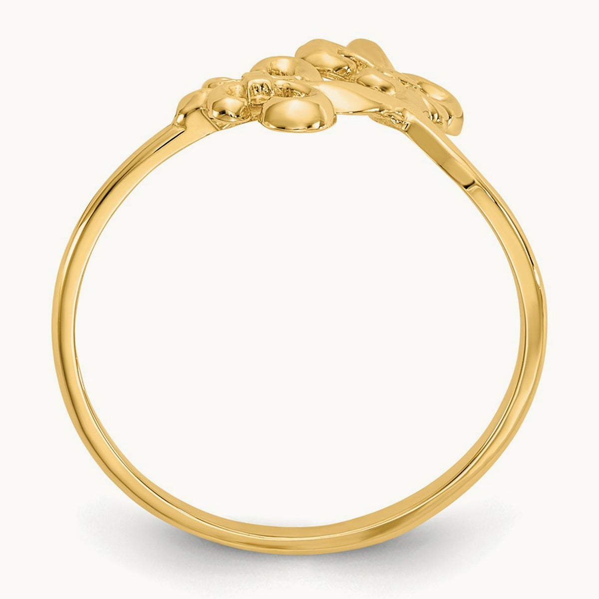 Polished Fleur De Lis Ring — 14K Yellow Gold, 6.5