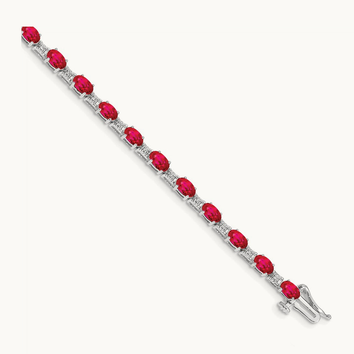 Diamond and Ruby Bracelet — 14K White Gold