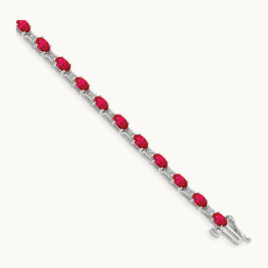 Diamond and Ruby Bracelet — 14K White Gold