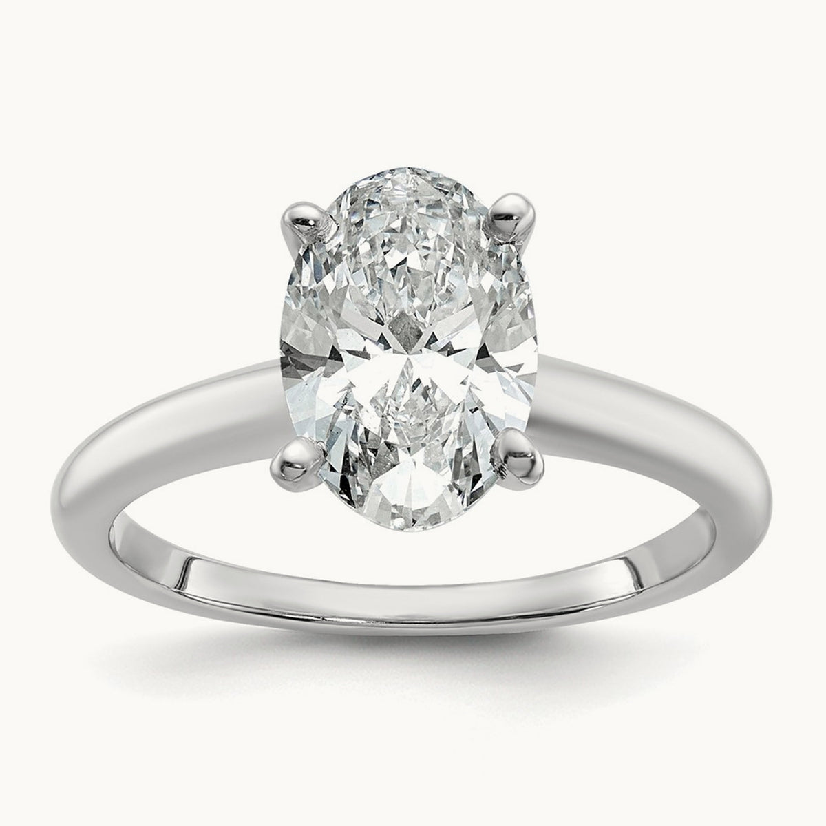 Oval Solitaire Engagement Ring, 0.50-5.00 ct tw Lab-Grown Diamond — 2 ct, 14K White Gold