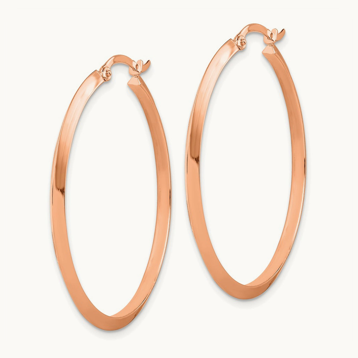 Polished Hoop Earrings — 14K Rose Gold
