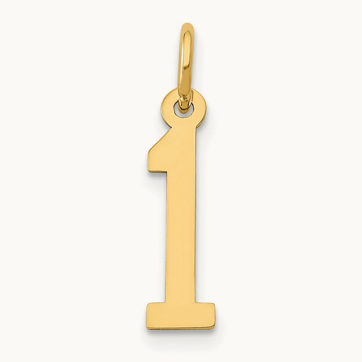 Small Elongated Number 1 Charm, 14K