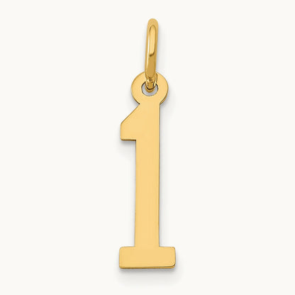 Small Elongated Number 1 Charm, 14K