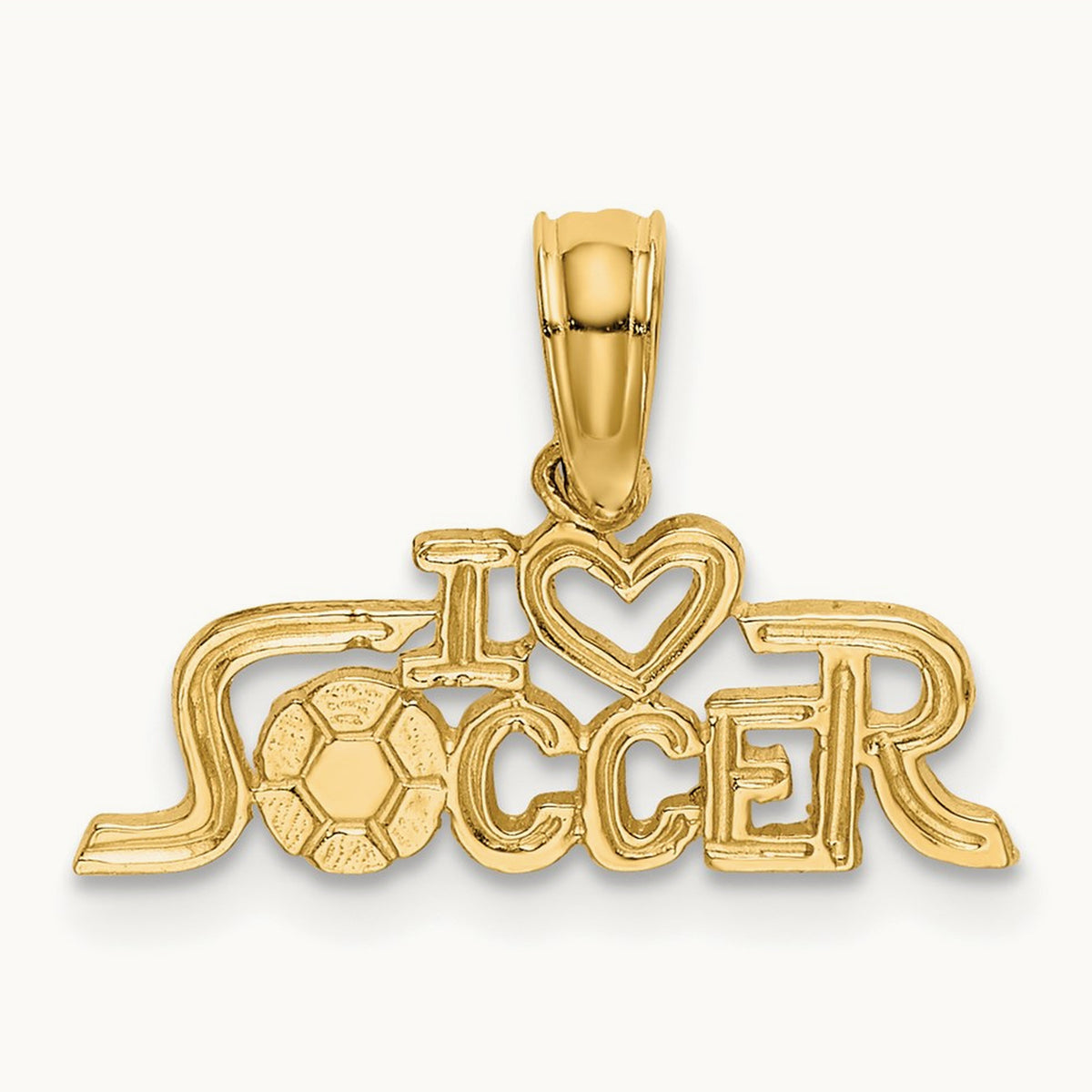 I HEART SOCCER Charm, 14K