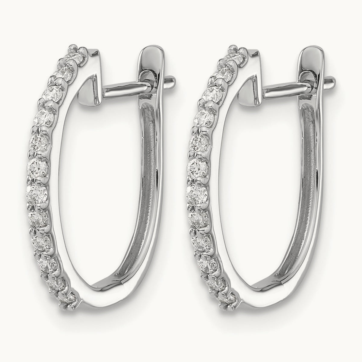 Diamond Hinged Hoop Earrings — photo set