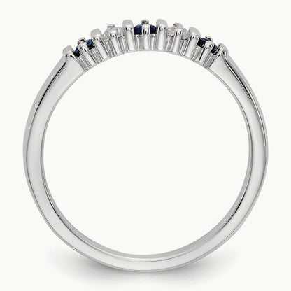 Diamond w/Sapphire Band, 14K White Gold