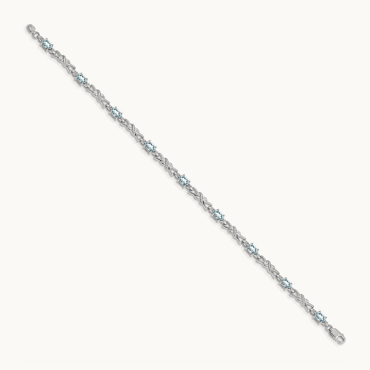 Diamond and Aquamarine Bracelet — 7.25mm