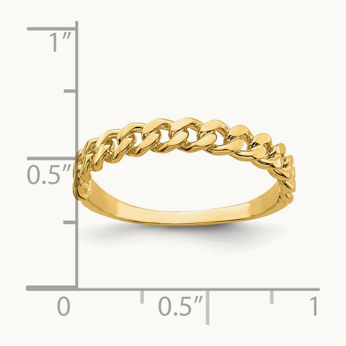 Chain Link Band Ring, 14K