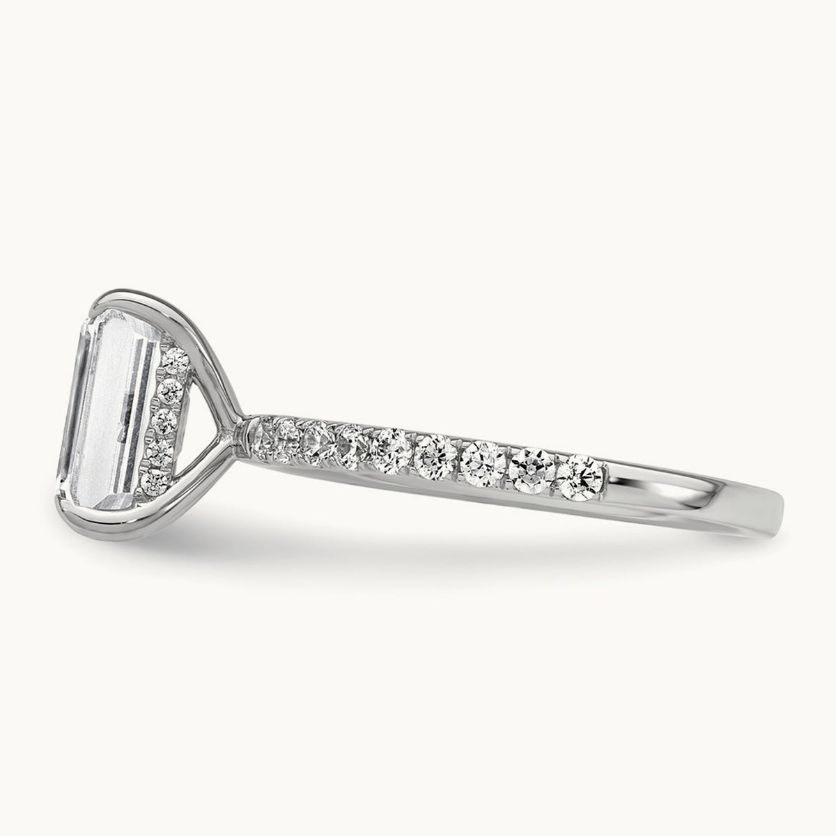 Emerald Solitaire Engagement Ring, 1.25-2.25 ct tw Lab-Grown Diamond — 14K White Gold, 7 (3)