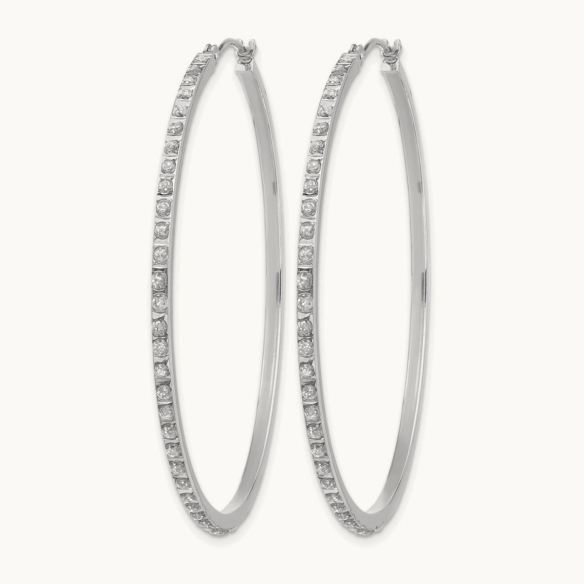 WG Diamond Fascination Dia. Dust/Accent Hoop Earrings, 14K