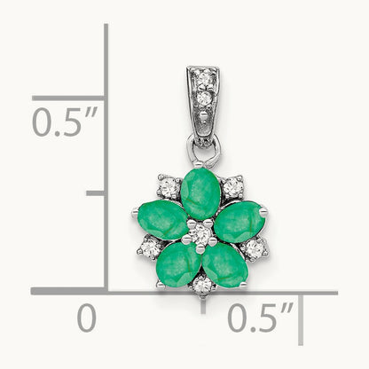 Emerald and Diamond Floral Pendant — photo set