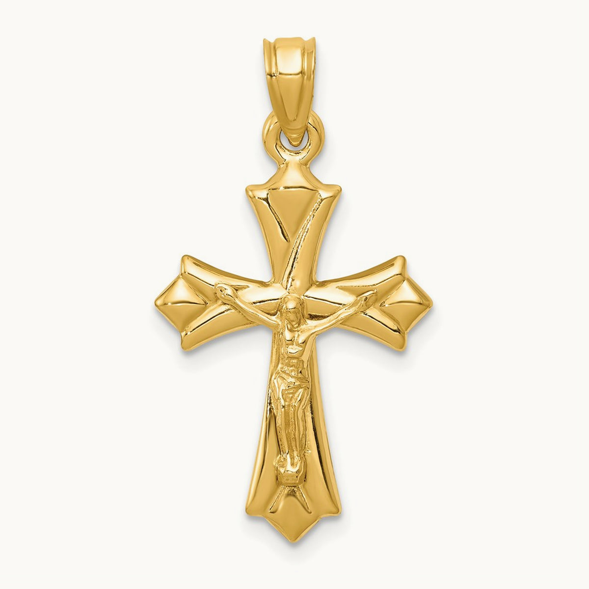 Reversible Crucifix Pendant — 14K Yellow Gold, 30mm