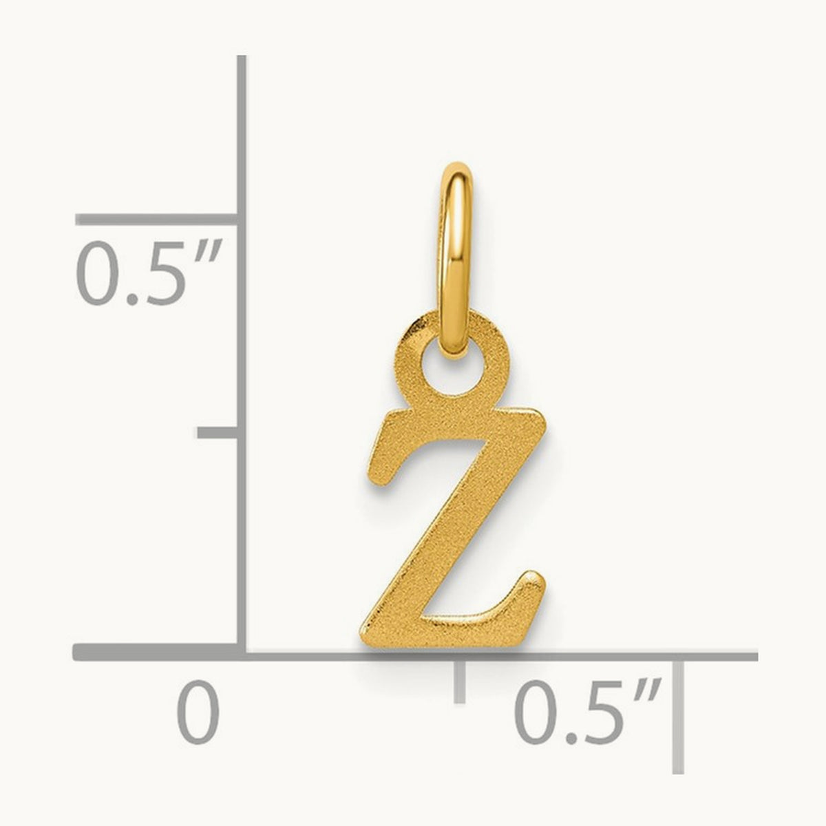 Satin Diamond-cut Initial Charm — 14K Yellow Gold, Z