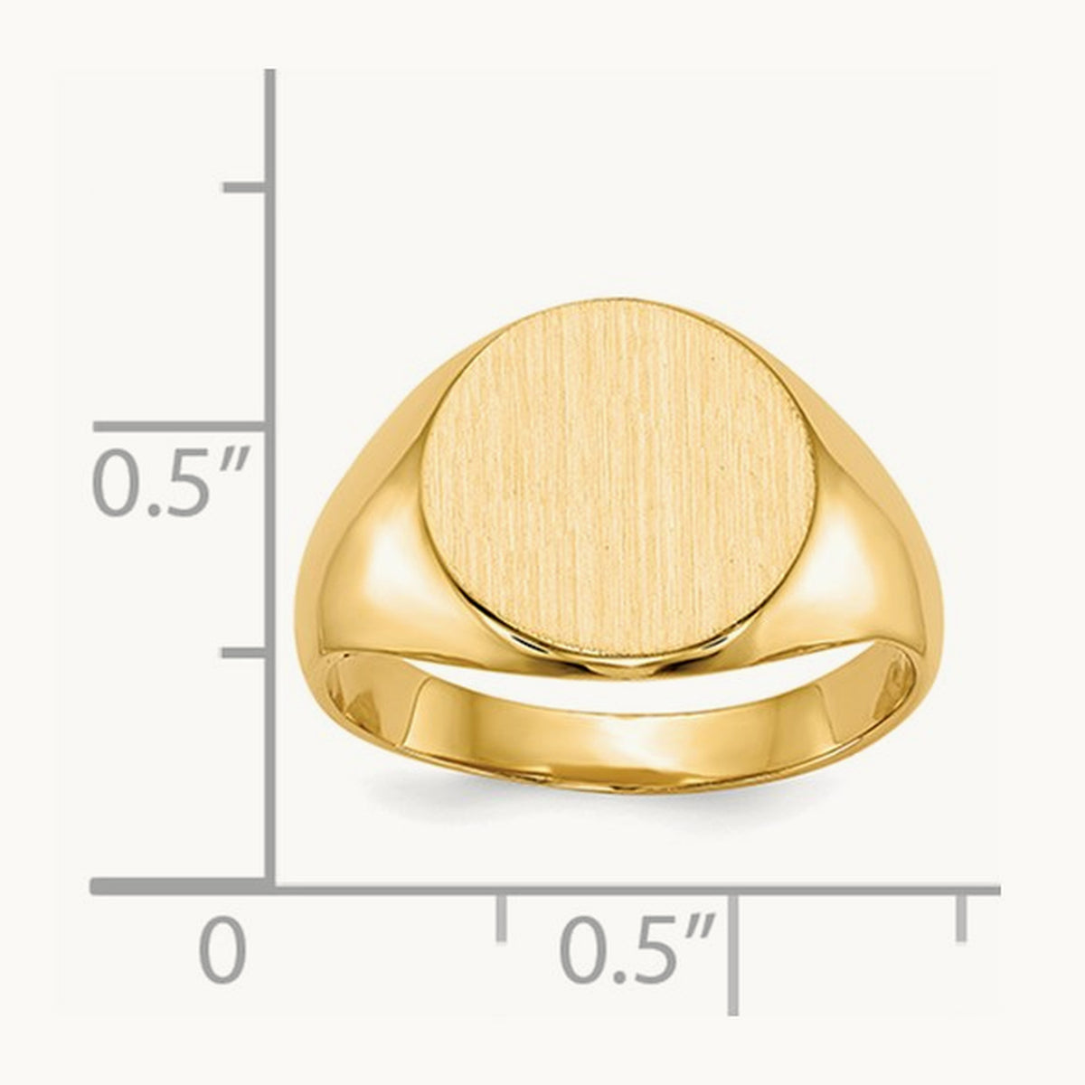 11.5x12. Closed Back Signet Ring, 0mm, 14K