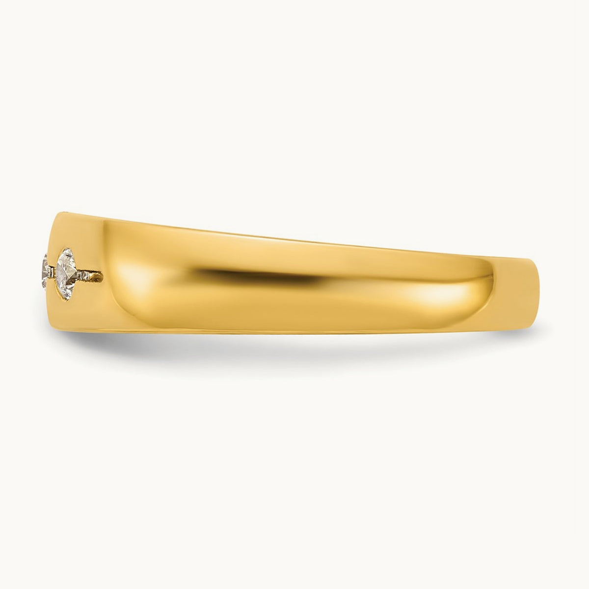 IB Goodman Mens Polished Complete 3-Stone 1/6ct Diamond Ring, 14K Yellow Gold