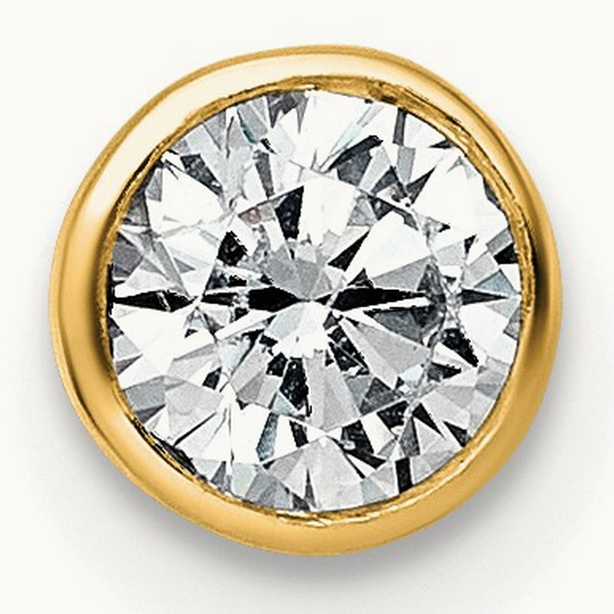 Round Bezel Set Chain Slide Pendant, 0.25-3.00 ct tw Lab-Grown Diamond — 1/2 ct, VS (Best), 14K Yellow Gold