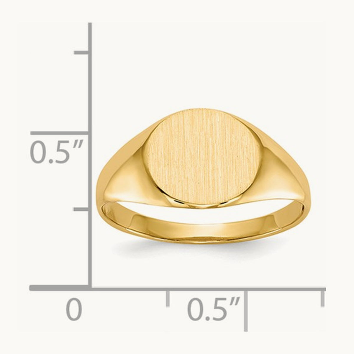 9.5x8. Open Back Signet Ring, 5mm, 14K