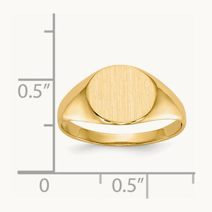 9.5x8. Open Back Signet Ring, 5mm, 14K