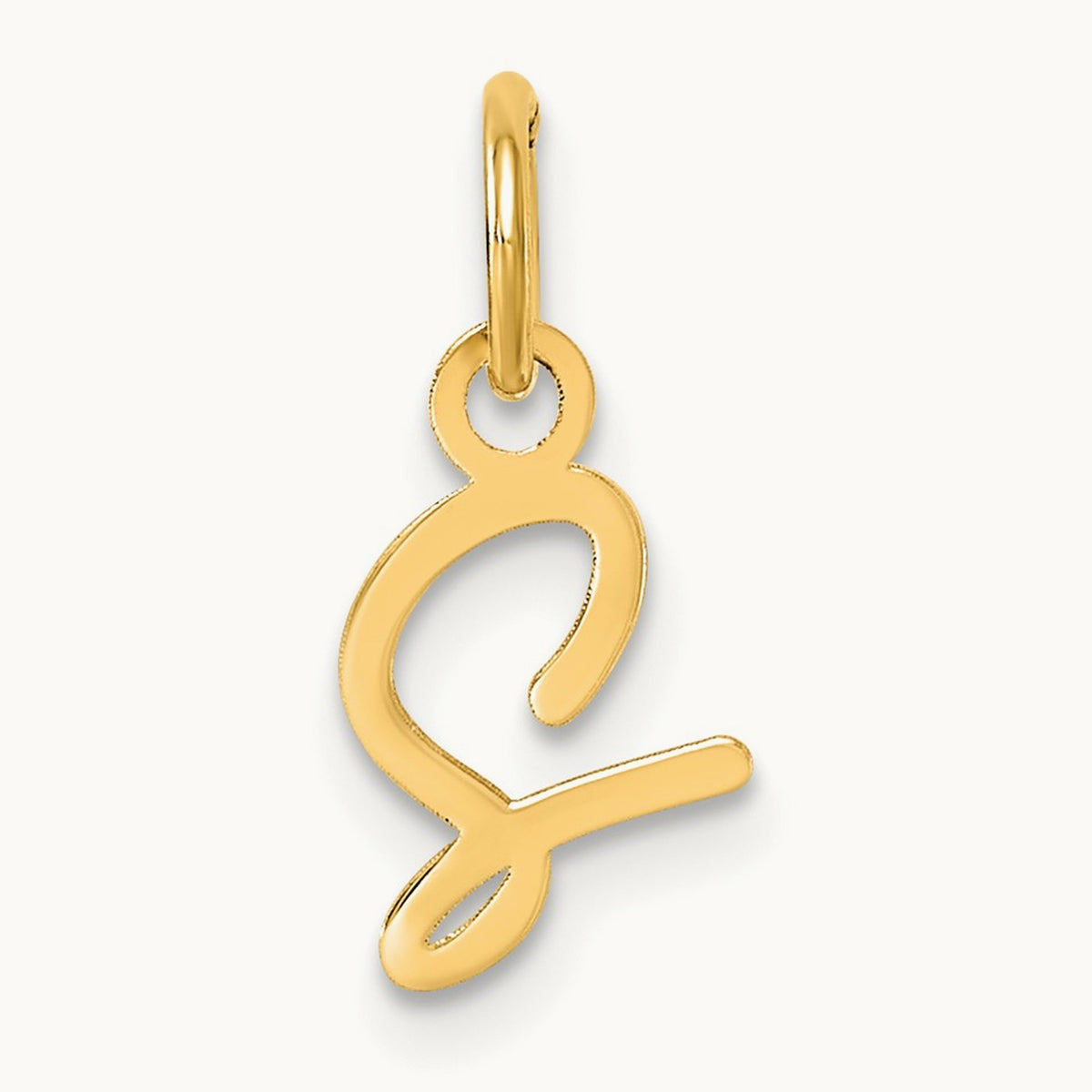 Uppercase Initial Charm — 14K Yellow Gold, S