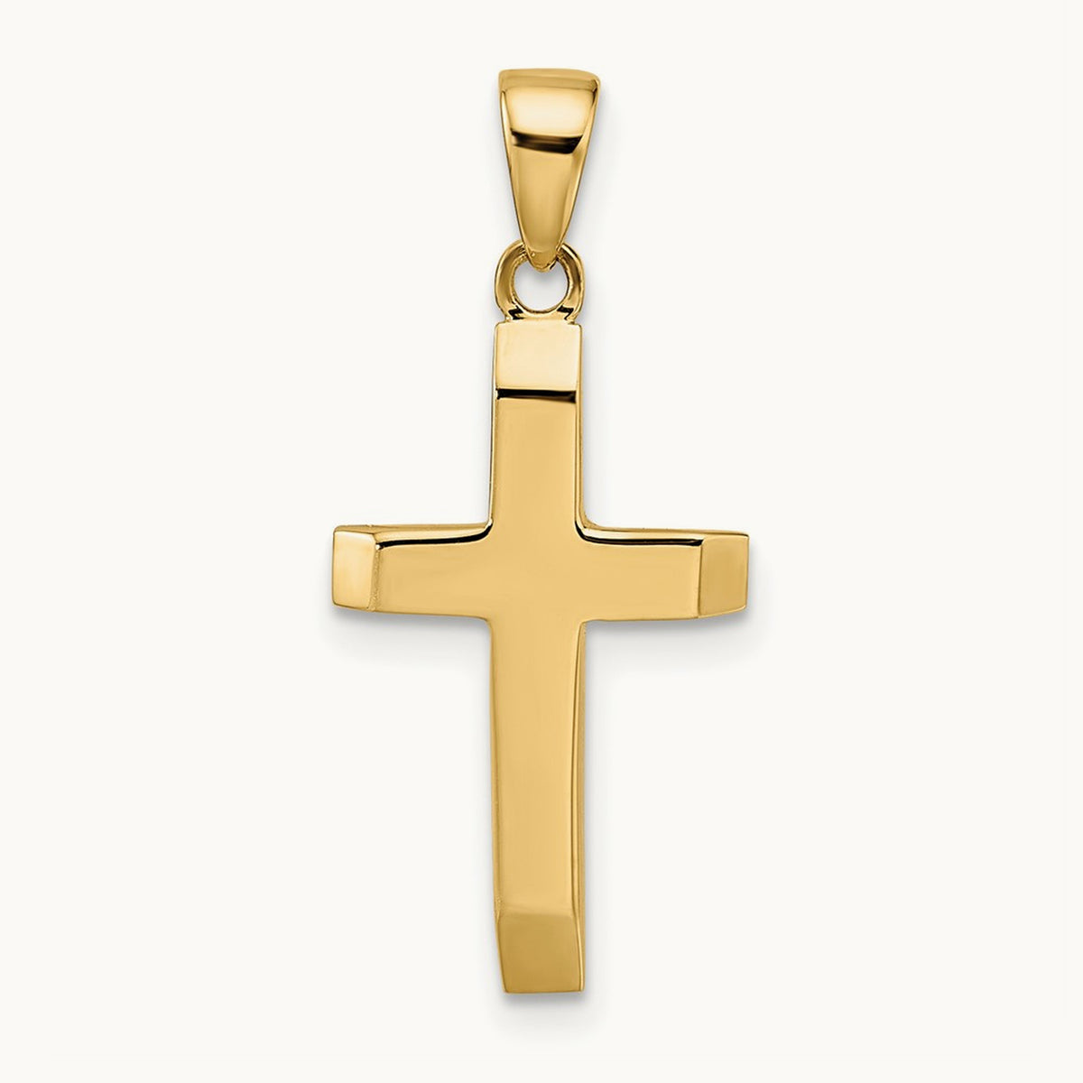 Polished Tapered Ends Hollow Cross Pendant — 26mm