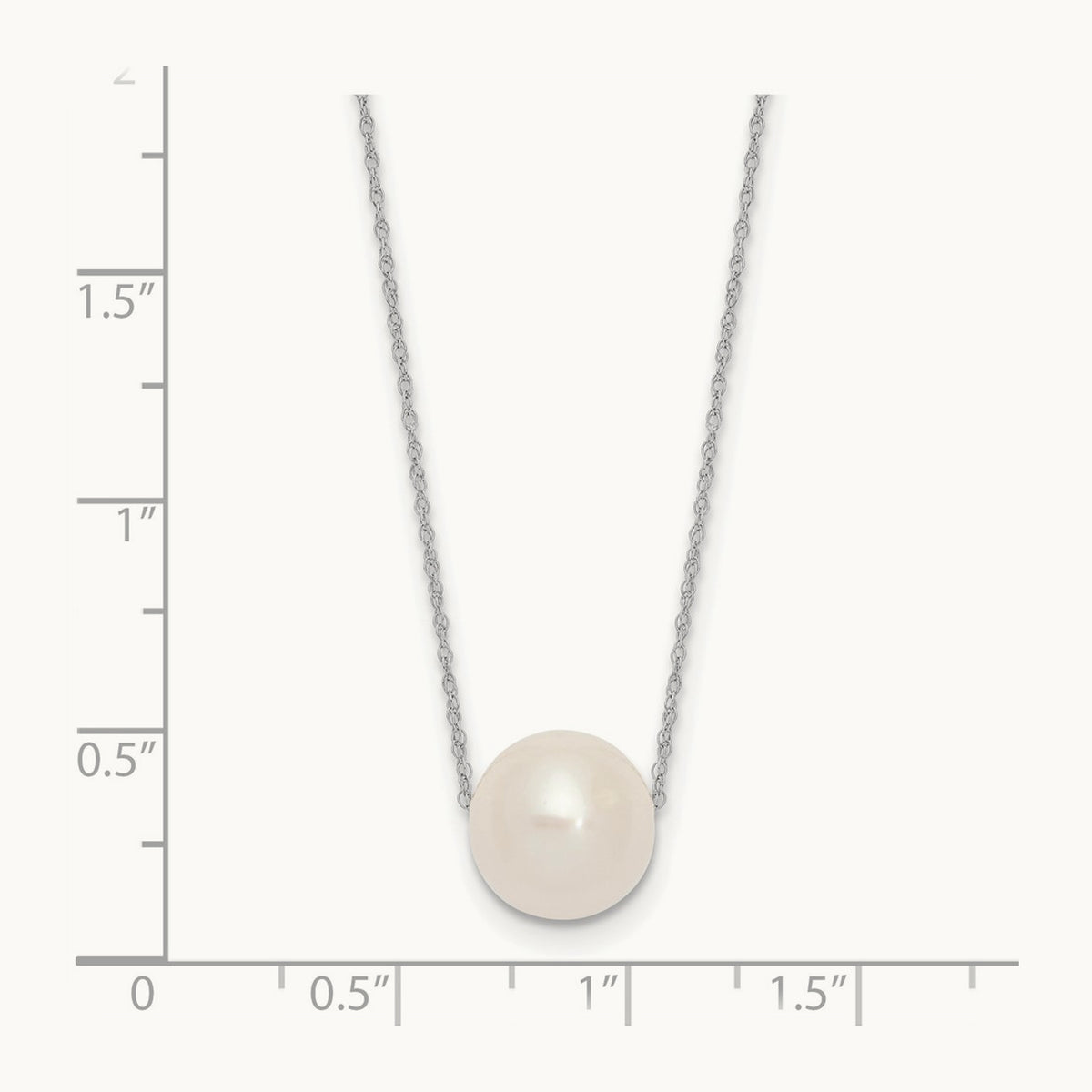 10- Semi-Round Freshwater Cultured Pearl Rope Necklace — 14K White Gold