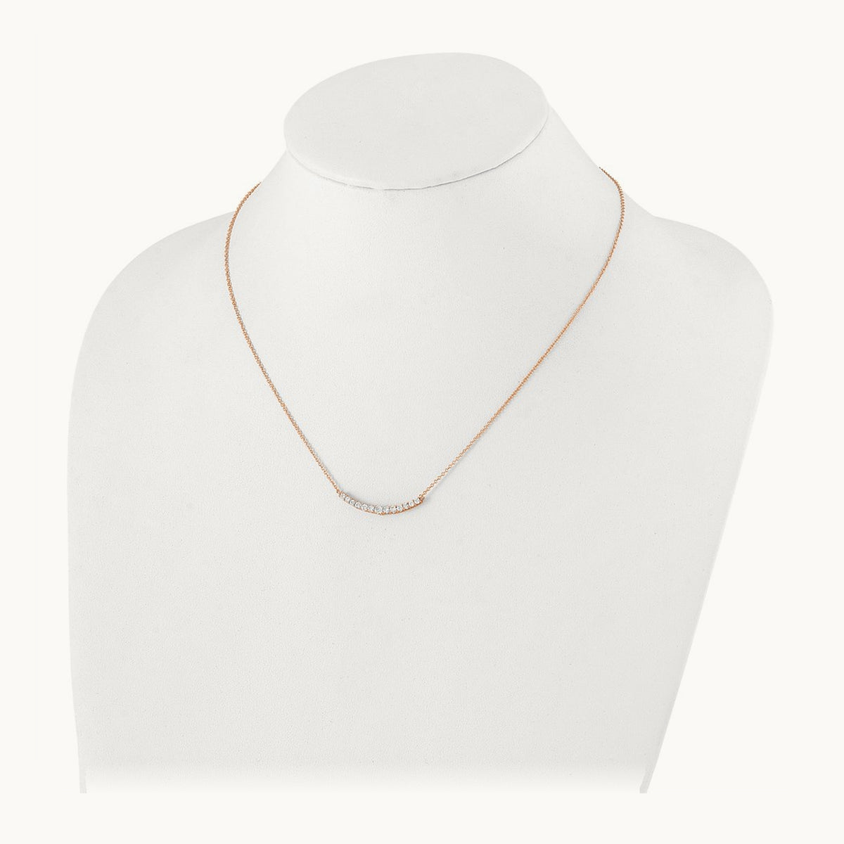 TO Fashion Bar Necklace, 0.50 ct tw Lab-Grown Diamond — 14K Rose Gold