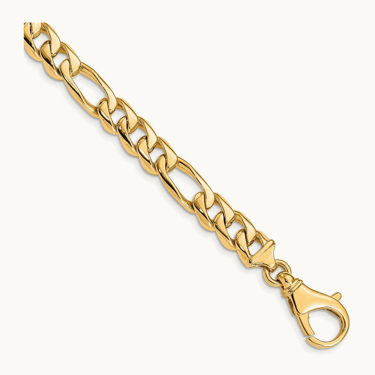 Hand Polished Fancy Link Bracelet, 8.5mm, 14K