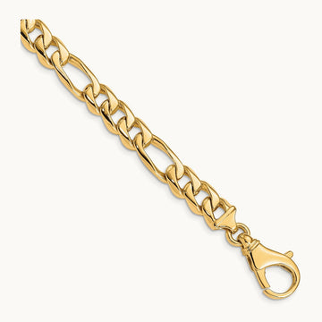 Hand Polished Fancy Link Bracelet, 8.5mm, 14K