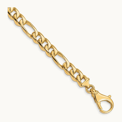 Hand Polished Fancy Link Bracelet, 8.5mm, 14K