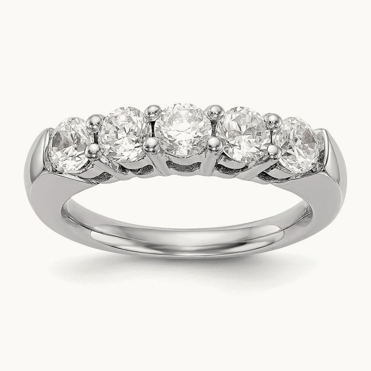 5-Stone Diamond Band, 14K White Gold