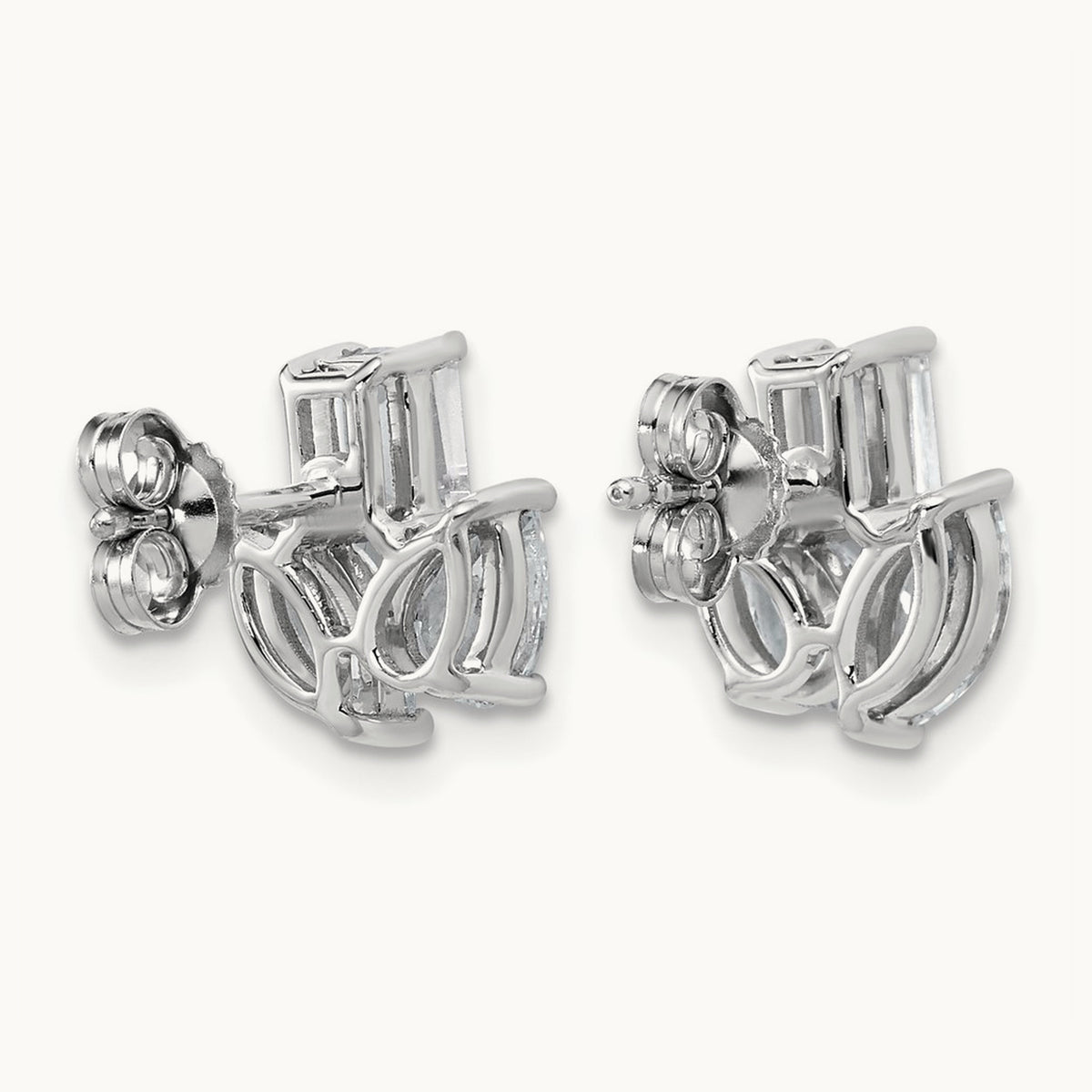 Emerald Marquise & Pear 3 Stone Earrings, 2.00 ct tw Lab-Grown Diamond