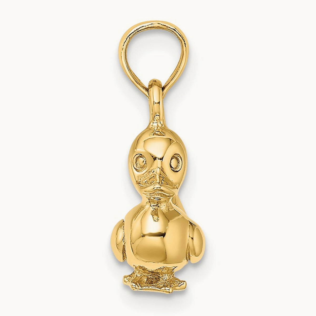 3-D Duckling Charm, 14K