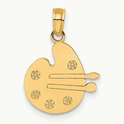Paint Pallet and Brushes Charm, 14K
