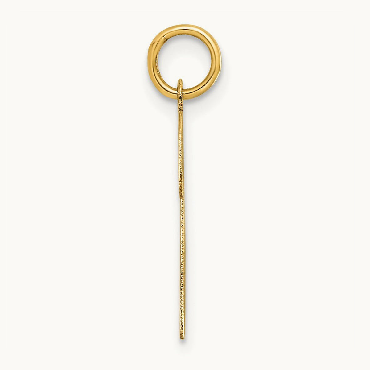 Large Script Initial Charm — 14K Yellow Gold, B