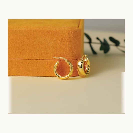 Polished and Grooved Hoop Earrings — Leslie's — photo set