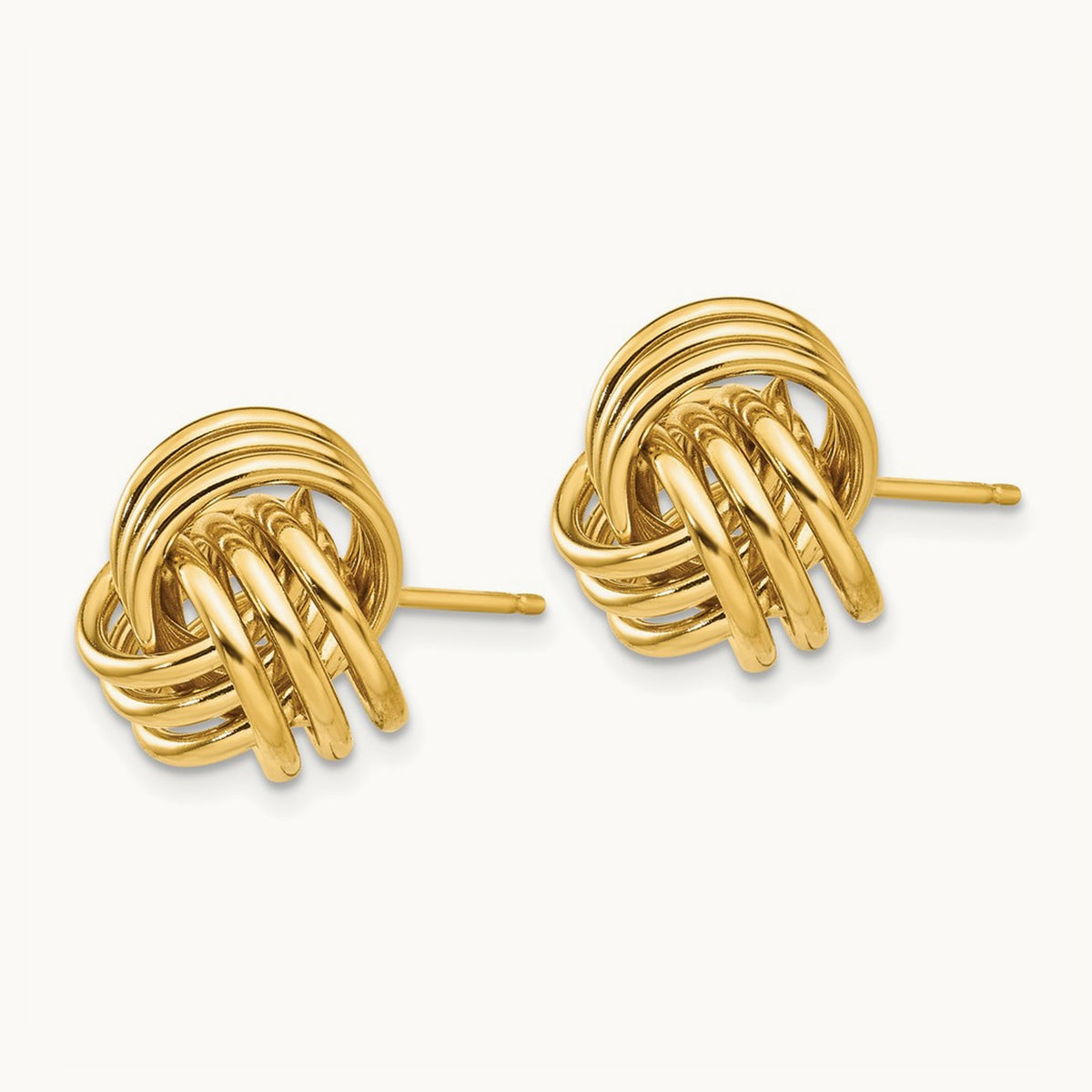 Polished Triple Knot Post Earrings — 12mm