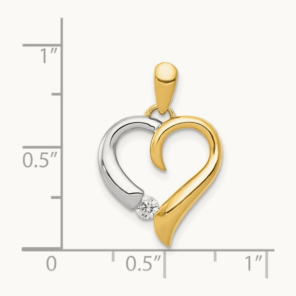 1/15ct. Diamond Heart Pendant, 14K Two-tone