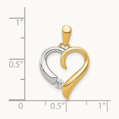 1/15ct. Diamond Heart Pendant, 14K Two-tone