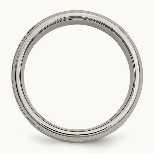 Brushed Center 1/20ct Diamond Band, 7mm, Titanium
