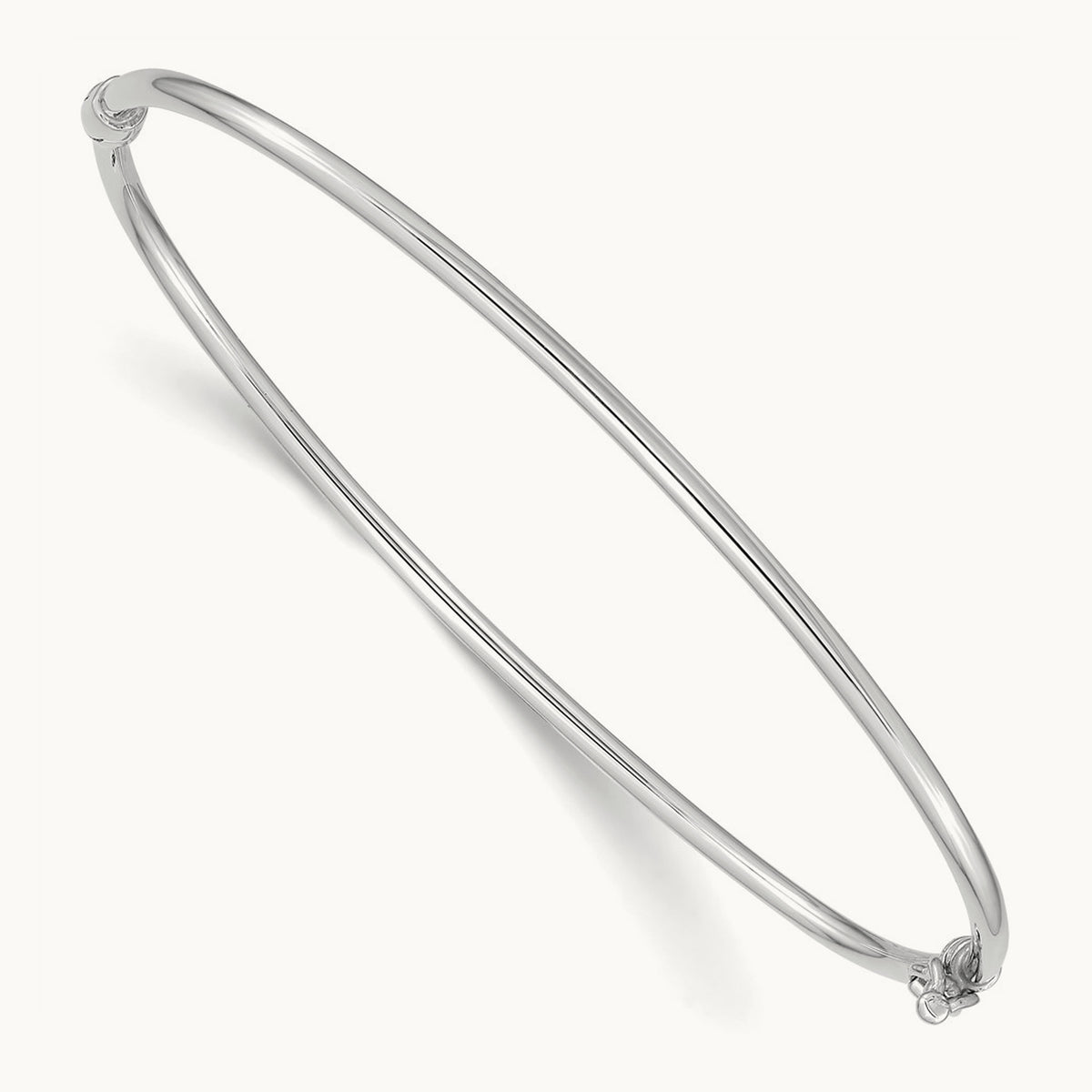 Hinged Bangle Bracelet — 14K White Gold