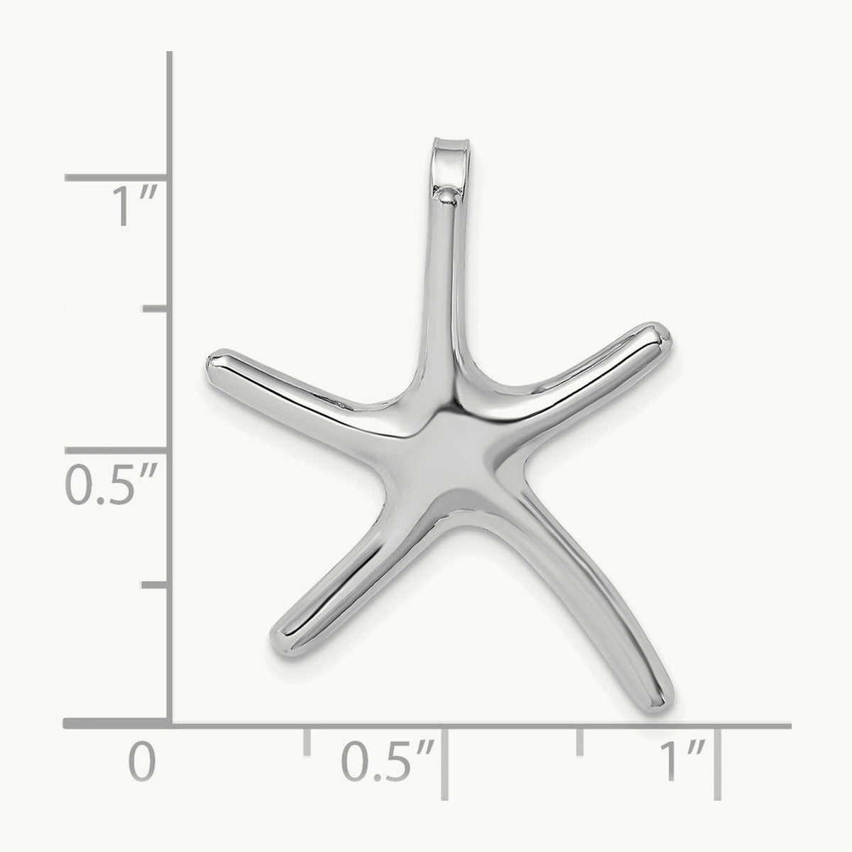 Polished Starfish Chain Slide — 14K White Gold