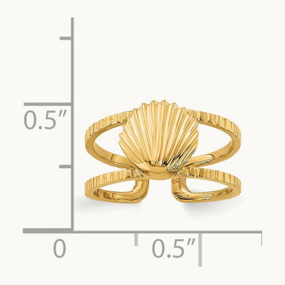 Sea Shell Toe Ring, 14K