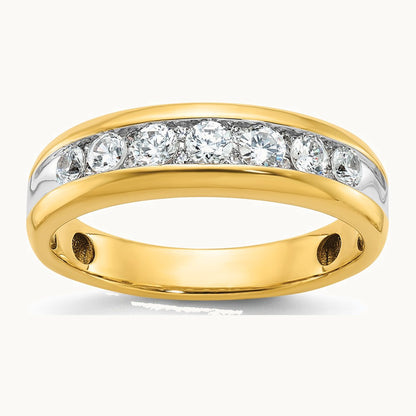 IBGoodman 14K with White Rhodium Men's Polished 1/2 Carat AA Quality Diamond Ring