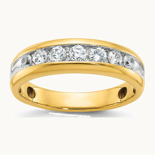 IBGoodman 14K with White Rhodium Men's Polished 1/2 Carat AA Quality Diamond Ring