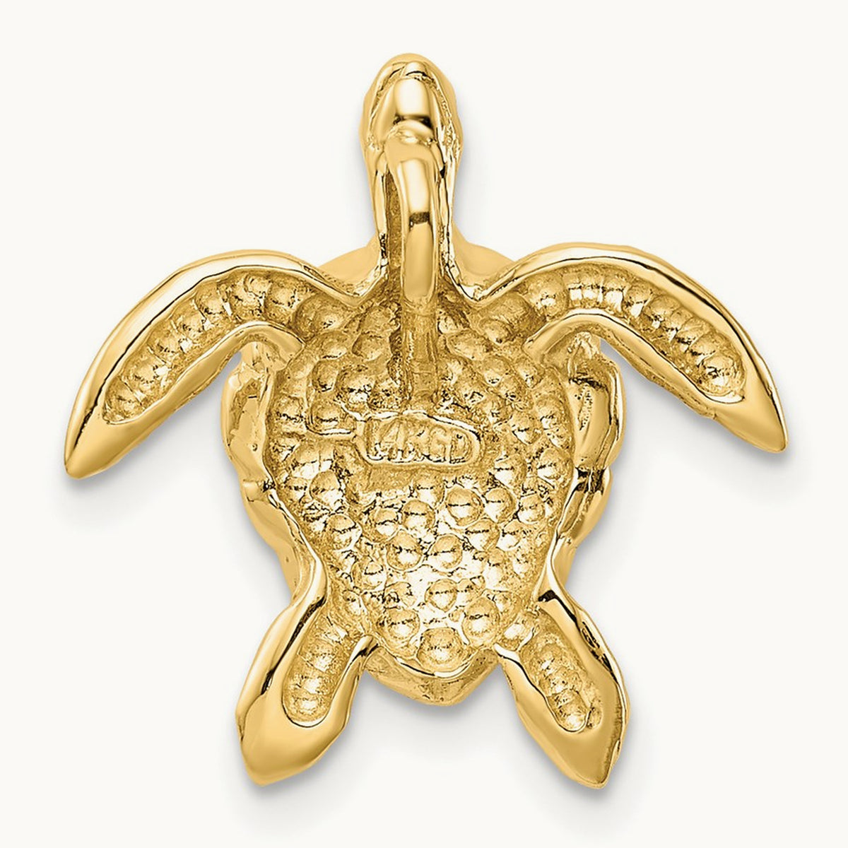 Polished Large Sea Turtle Chain Slide, 14K
