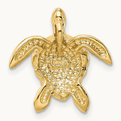 Polished Large Sea Turtle Chain Slide, 14K