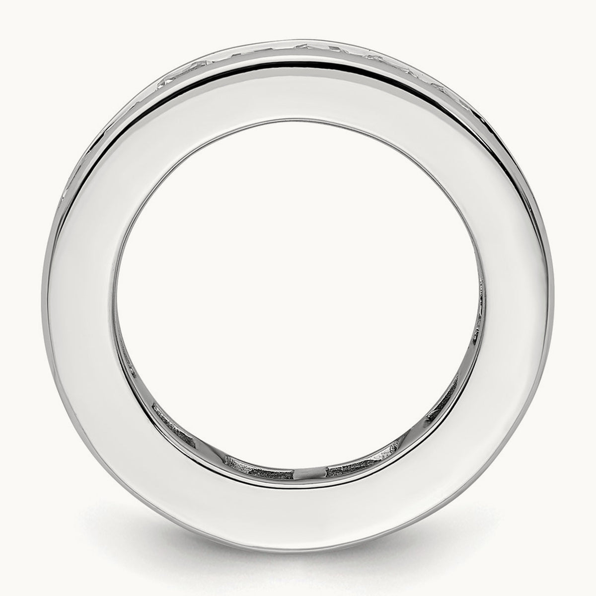 Polished Princess Channel Set Diamond Eternity Band, 3.00 ct tw — 14K White Gold