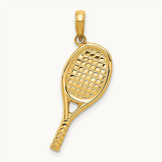 3-D Racquetball Pendant, 14K