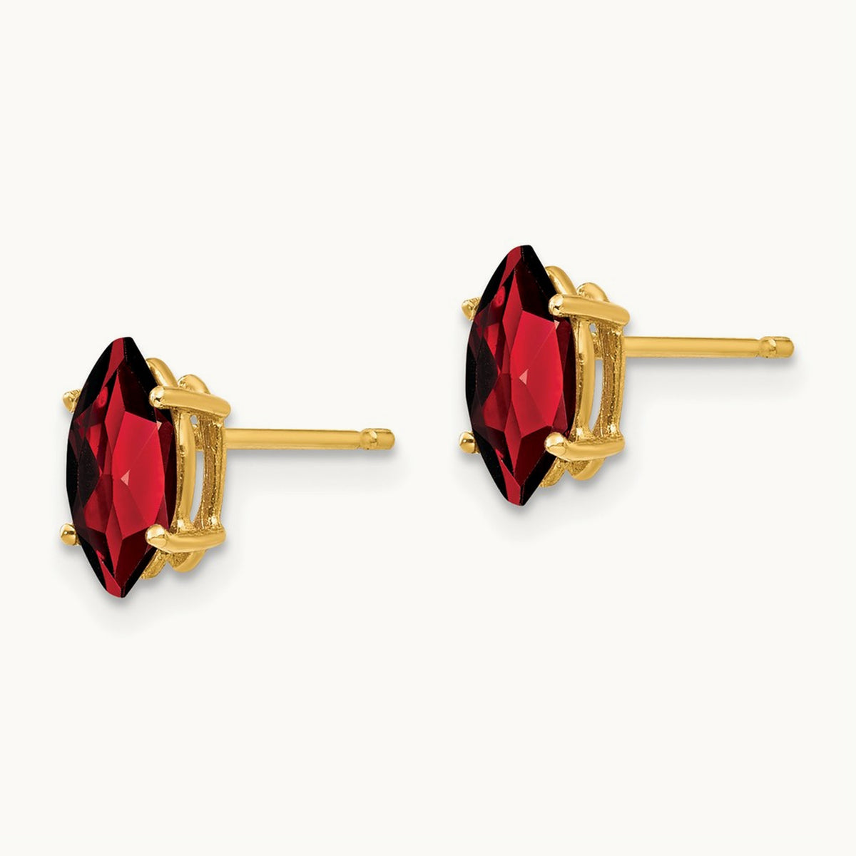 8x4mm Marquise Garnet earring, 14K