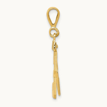Medium Polished Number 53 Charm, 14K